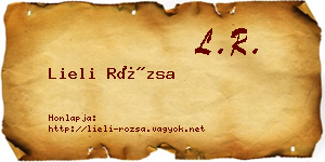 Lieli Rózsa névjegykártya